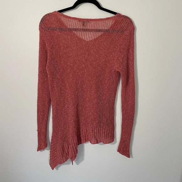 Eileen Fisher High Low Linen Blend Pink Sweater‎ - Picture 2 of 6